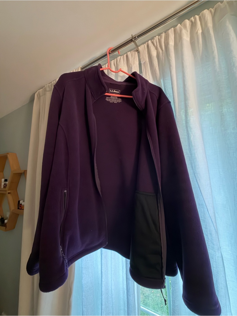 L.L. Bean Women's Deep Purple Full-Zip Fleece Jacket